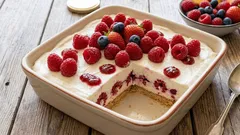 Kein Backofen nötig: So gelingt ein gekühlter Kuchen mit Ricotta und Himbeeren in 6 einfachen Schritten
